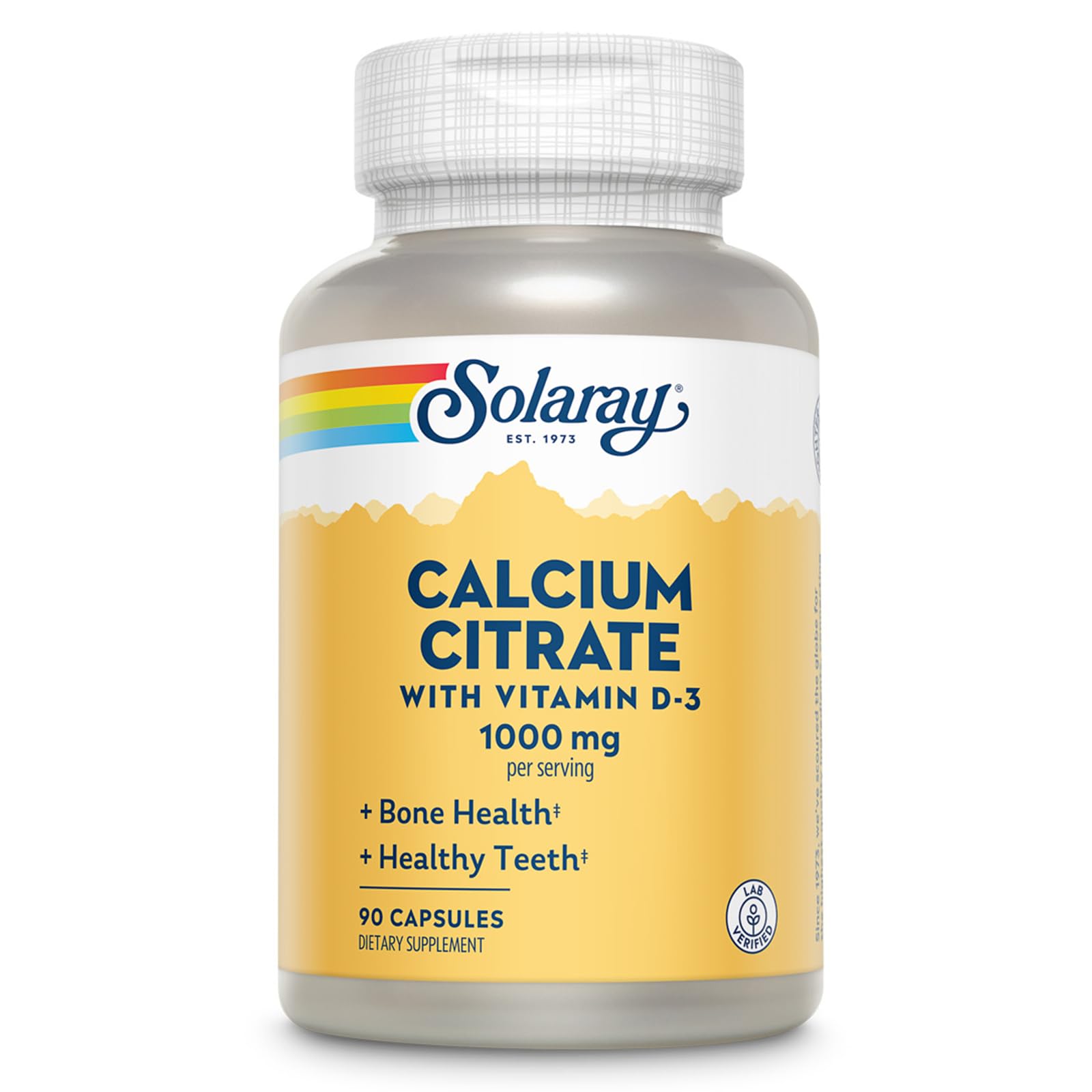Solaray Solaray Calcium Citrate 1000mg | Con Vitamin D3 | Calcio Citrato | 90 Vegcaps