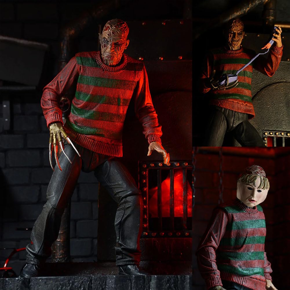 Figurine Freddy Krueger Zhongkaihua - 18 cm - Modèle en PVC - Décoration Noël, maison, bureau - Collection anniversaire - Décoration Halloween - Cadeau adulte