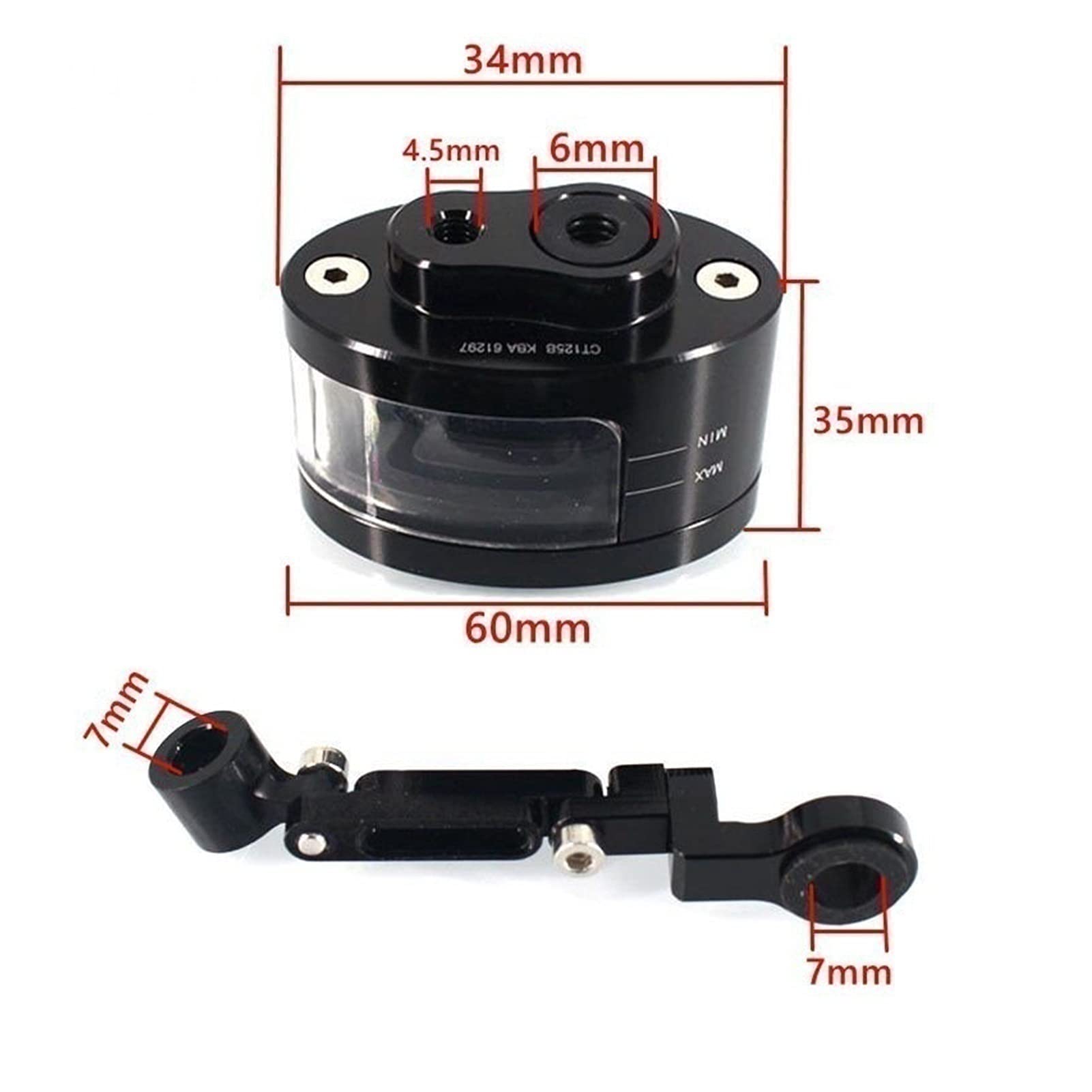 Depósito De Líquido De Freno De Motocicleta, Depósito De Embrague, Taza De Líquido De Aceite para YH YZF-R1 YZF-R6 YZF R1 R3 R6 R15 R25 R125 TMAX 500 530 Xmax(Gris)