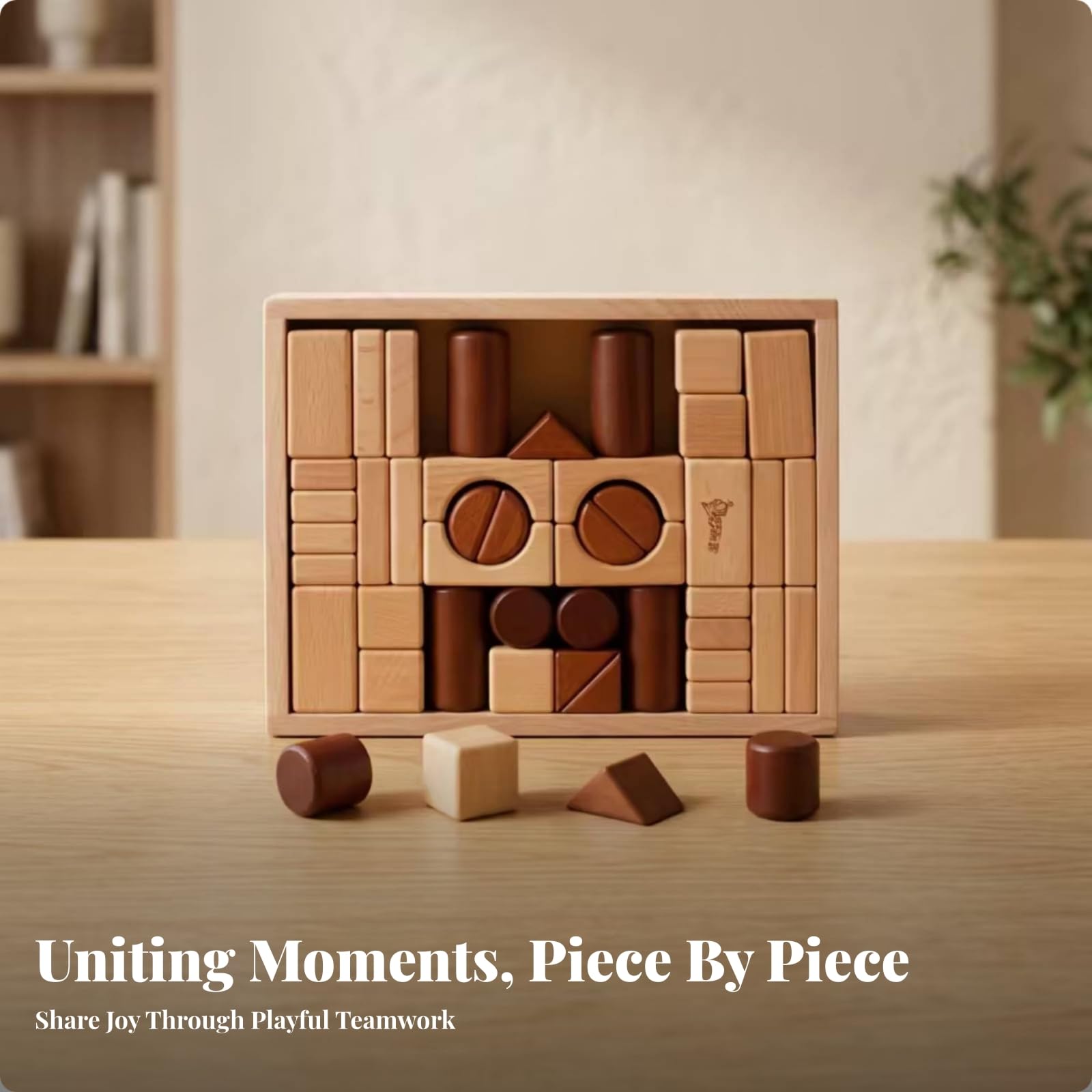 Qianly Vassoio Legno Blocchi Geometrici Blocchi Geometrici Legno Creatività Pensiero Logico Incastro Forme Geometriche per Bambini