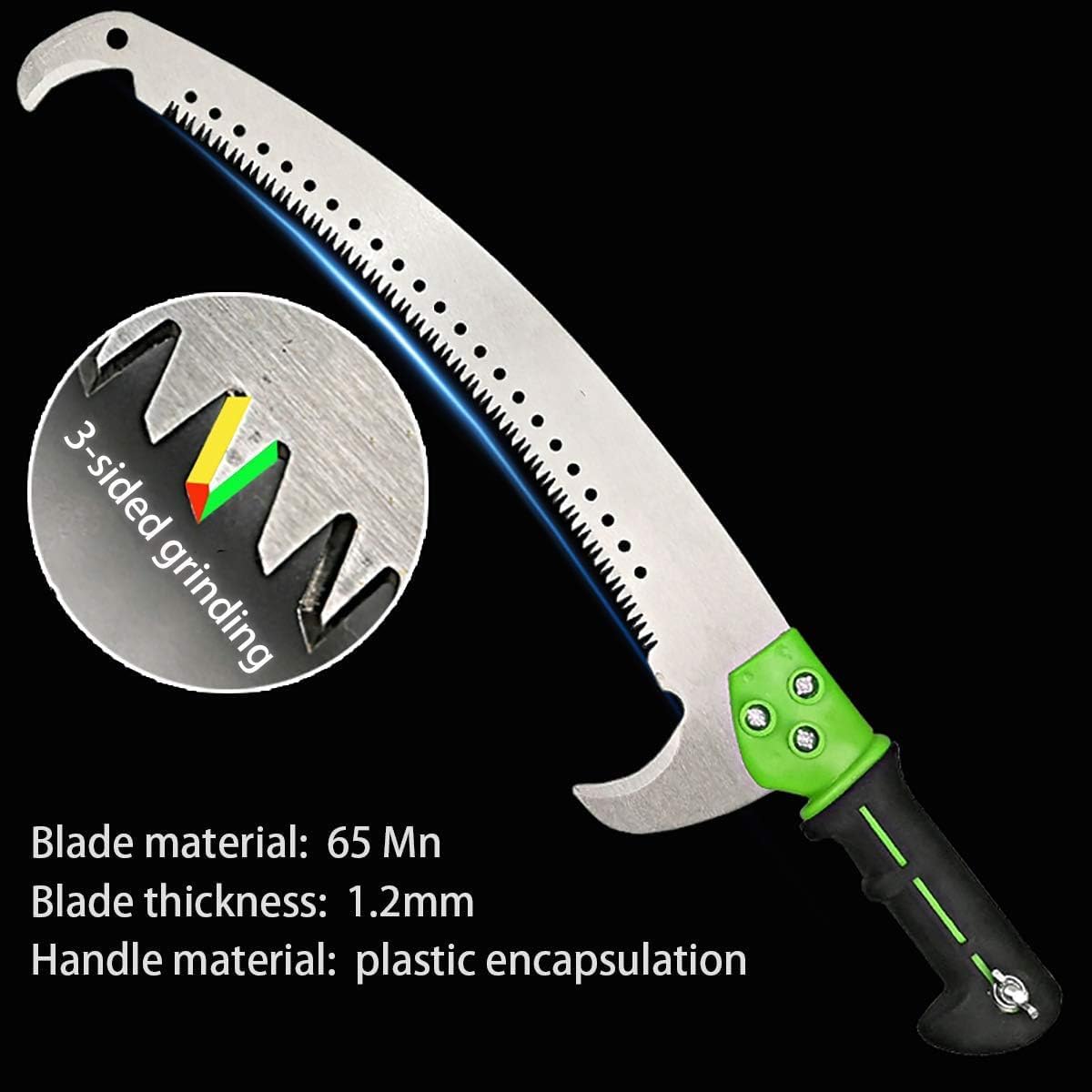 Manual Pole Saws Telescopic Pole Saw Manual Pruning Saw with Removable Aluminum Alloy Telescopic Rod,Tree Pruner Landscaping Pruning Saw 12ft/3.6m, Black