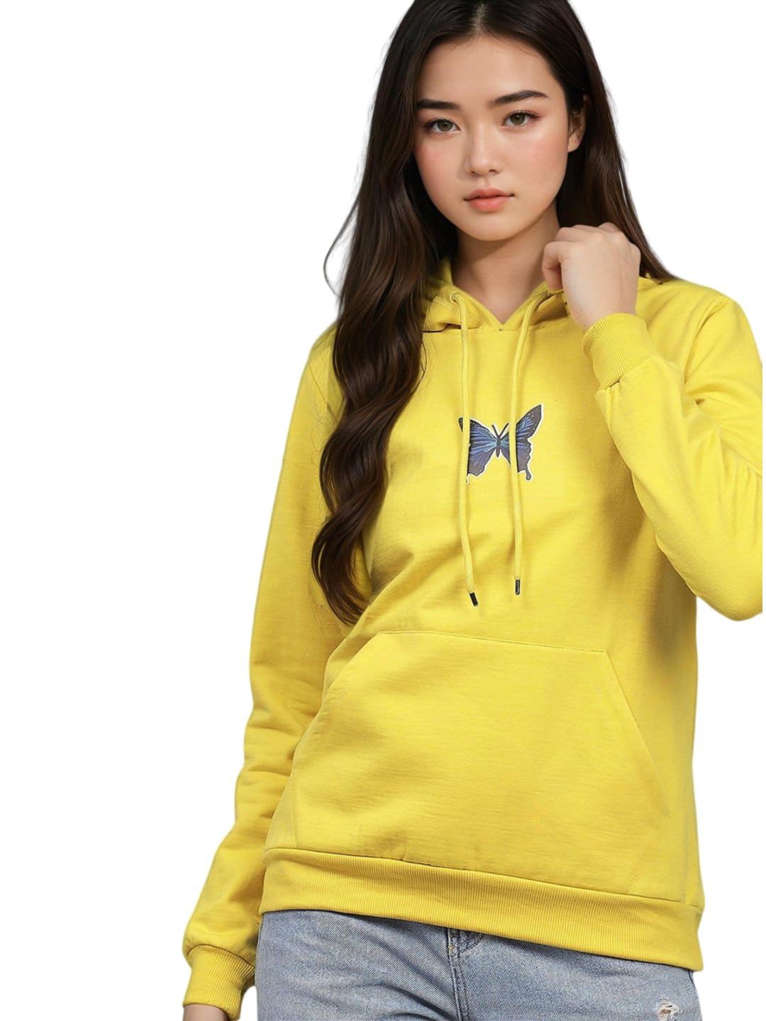 Womens Casual Hooded Sweatshirt with Butterfly Design - Soft Cotton Blend, Variety of Colors & Sizes - Ideal, Outdoor Adventures & Layering-image-24