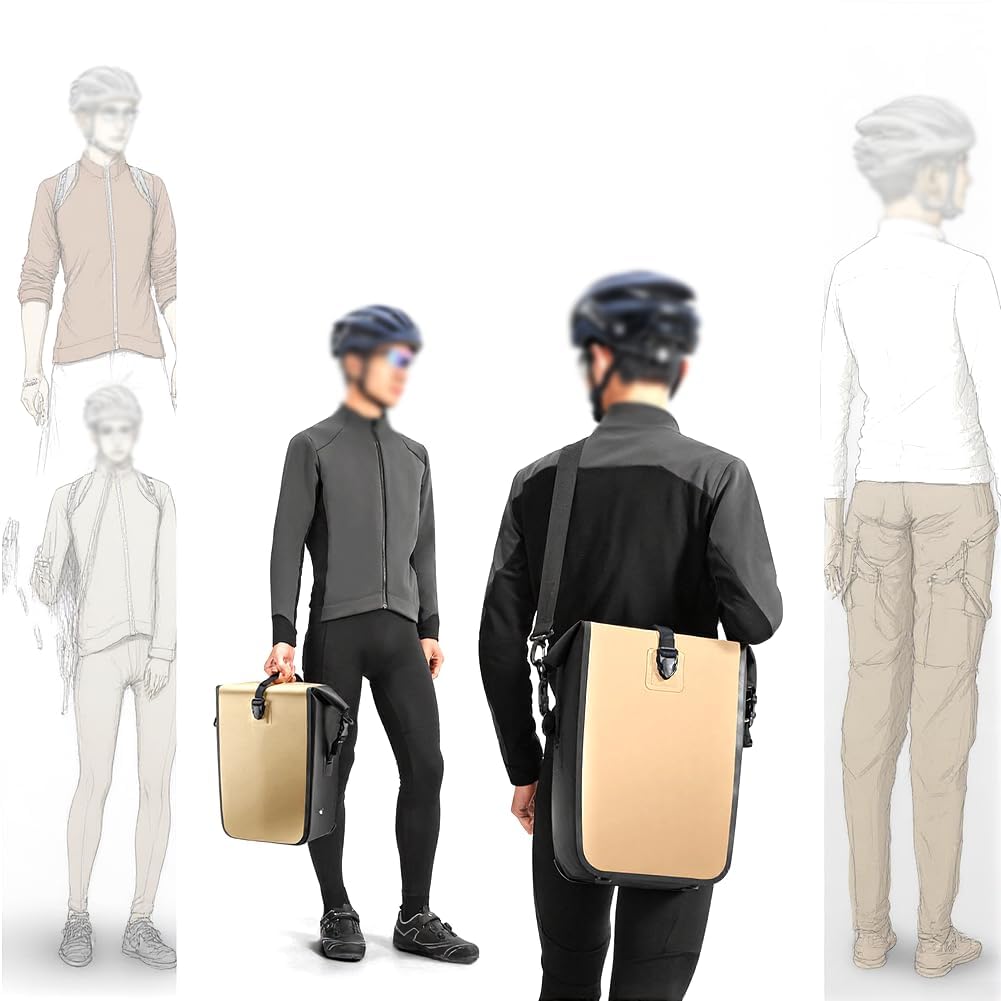 Bolsa para sillín de bicicleta, 28 L, impermeable, para bicicleta de carretera, bicicleta de montaña, con cierre plegable y hebilla de aluminio de liberación rápida (negro)