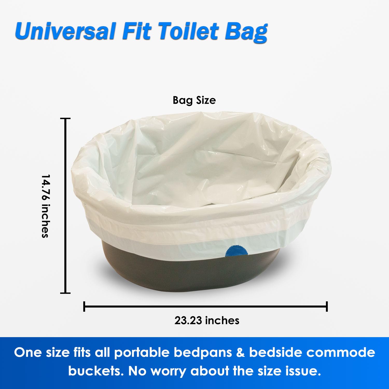 HygiCare Paquete económico de 100 bolsas de inodoro ampliadas, a prueba de fugas, grado médico, bolsa de inodoro portátil que se adapta a todas las sartenes y cubos de inodoros, bolsas intercaladas en