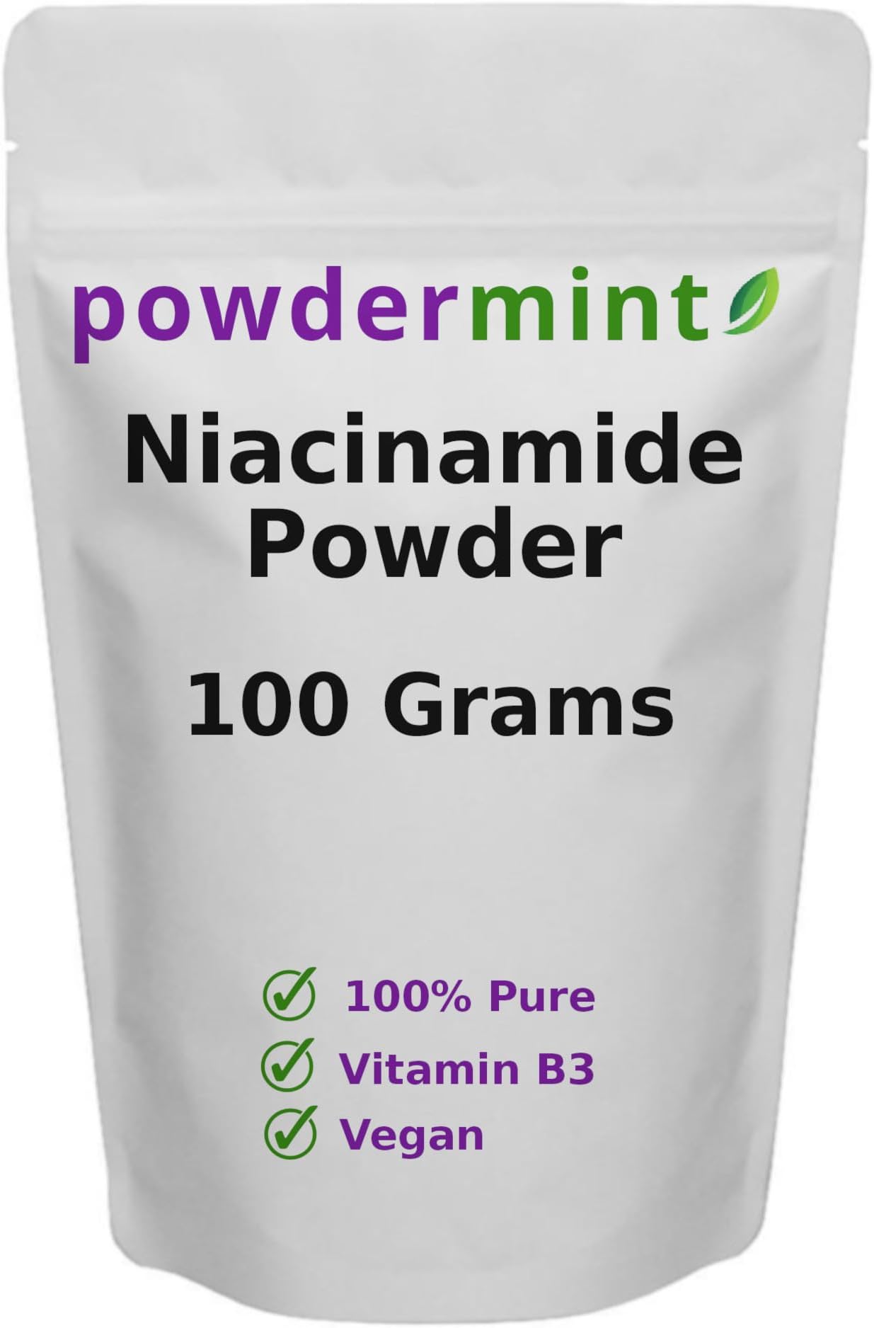 Niacinamide Powder (Vitamin B3) Pure Niacin Powder 500 mg Flush-Free Supplement (100 Grams)