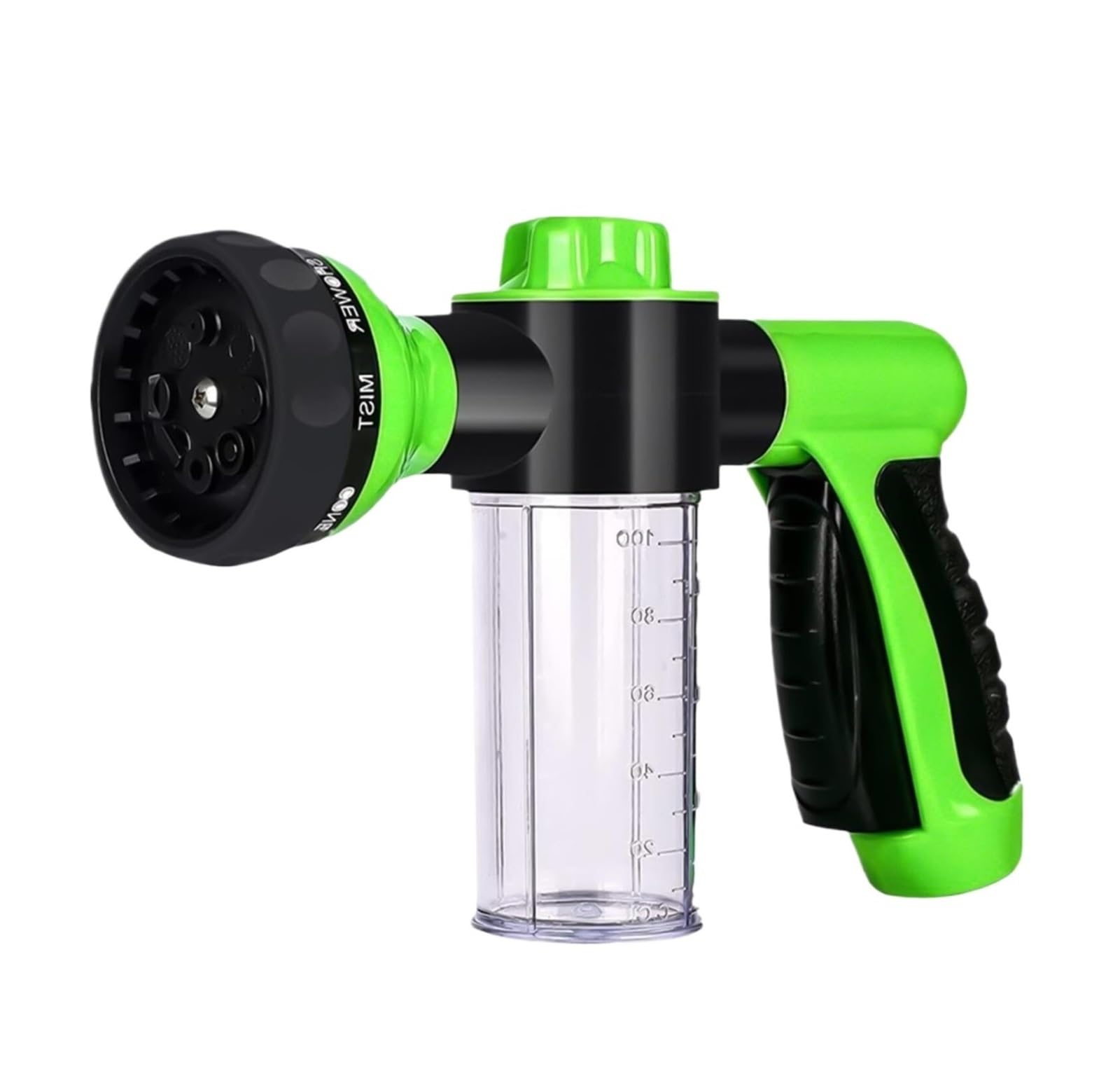 Car Wash Foam Gun High Pressure Hose Nozzle with 8 Adjustable Watering Patterns and Soap Dispenser, for Plant