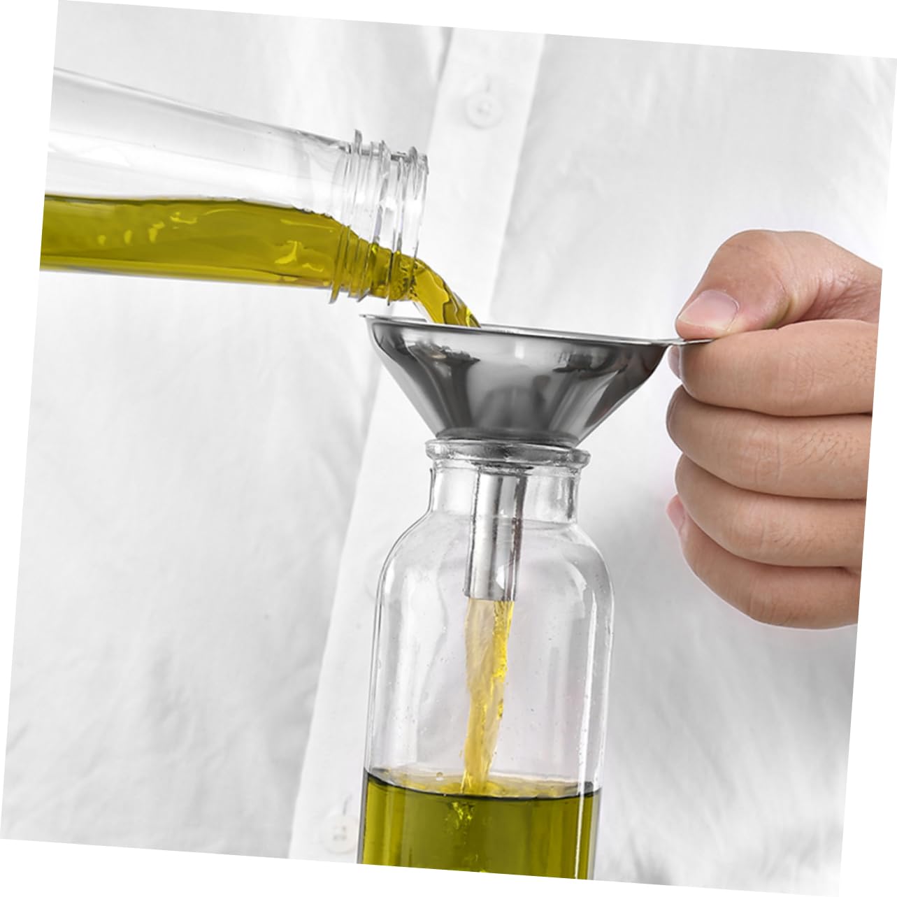 SOLUSTRE 4sets Imbuto in Acciaio Inossidabile Funnel Per Cucina Con Design Tre Per Trasferire Liquidi Spezie e Oli Facile Da Riporre e Resistente Alla