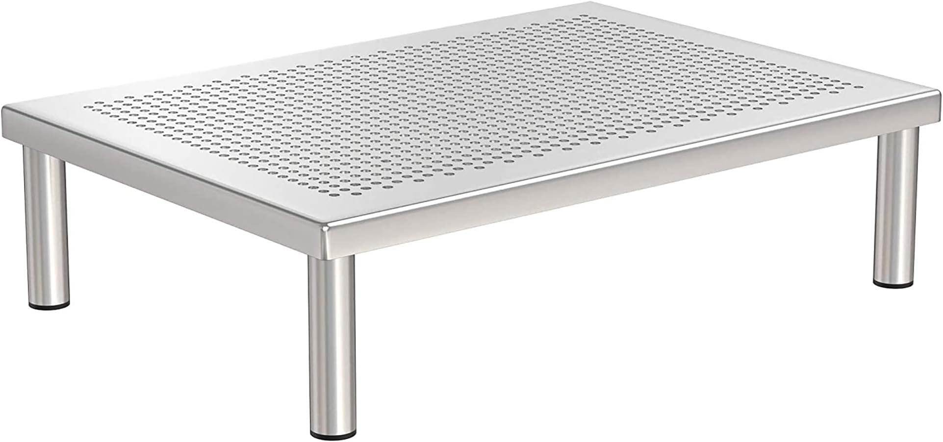 Amazon Brand - Umi Heavy Metal Universal Microwave Oven Fix Stand for Kitchen Platform - Floor (Up to 30L) - SILVER