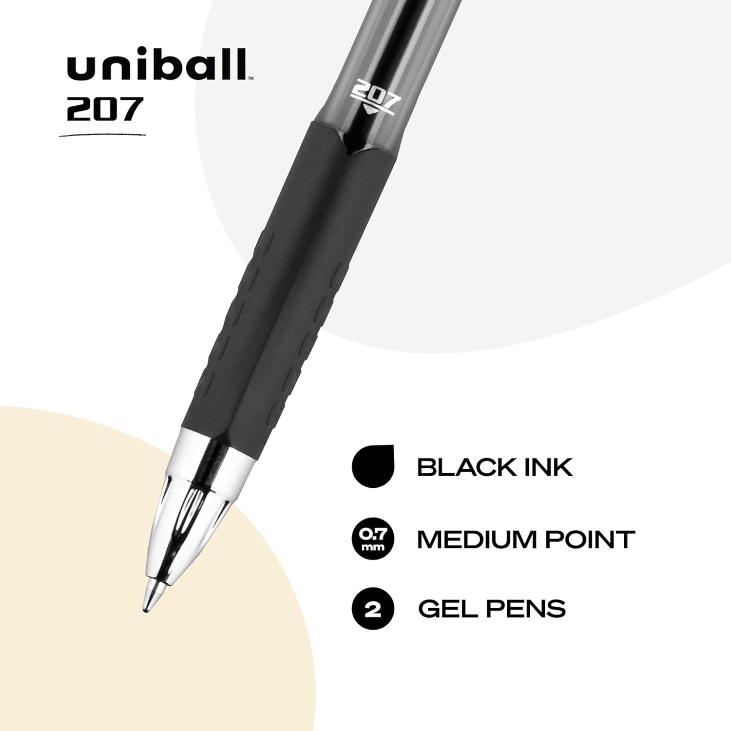 uniball 207 Retractable l Pens, Medium Point, Bla