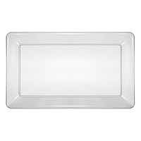 Vista 4 de Party Essentials Bandeja rectangular de plástico resistente, 12 pulgadas de largo x 18 pulgadas de ancho, blanco (caja de 6)