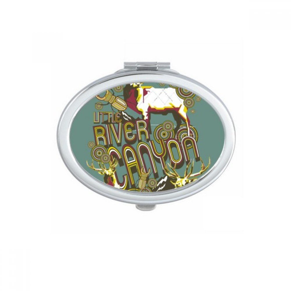 Miroir de maquillage Noël de renne au fini artistique unique et format compact ovale