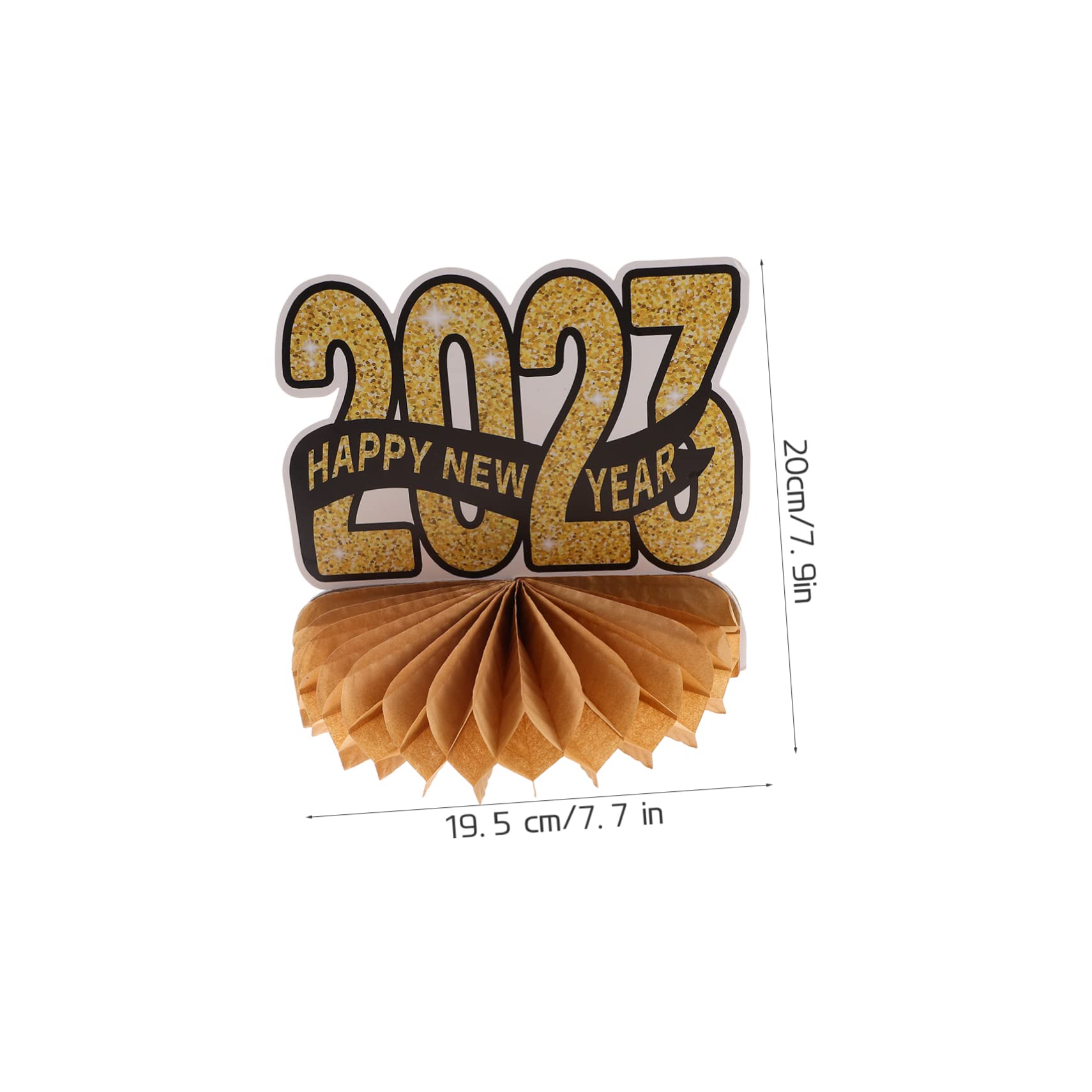 TOPBATHY 4 Sätze Dekoration Des Neuen Jahres Party Papier Handwerk 2023 Waben-herzstück Frohes Neues Jahr Tisch Party-layout-requisiten Dekorationen Zum Thema Neujahr Krippendekor
