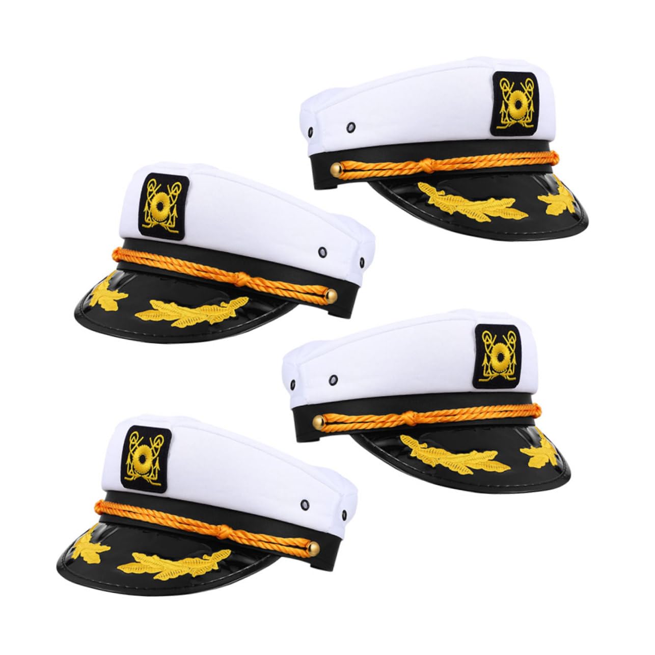 GALPADA 4pezzi Cappello da Capitano della Marina Berretto da Capitano Regolabile Cappello di Yacht Nautico per Donna Accessorio per Costume