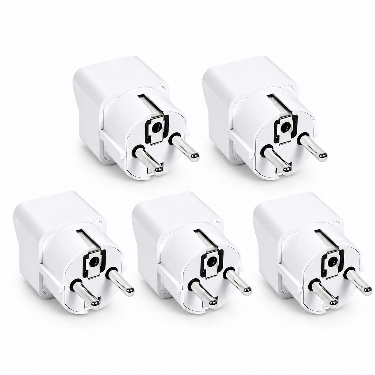 European Type-F Conversion Plug | 2-Pin German Travel Adapter | Universal 13A Grounded Plug Converter | Strong & Reliable | Pack of 5-picture-14