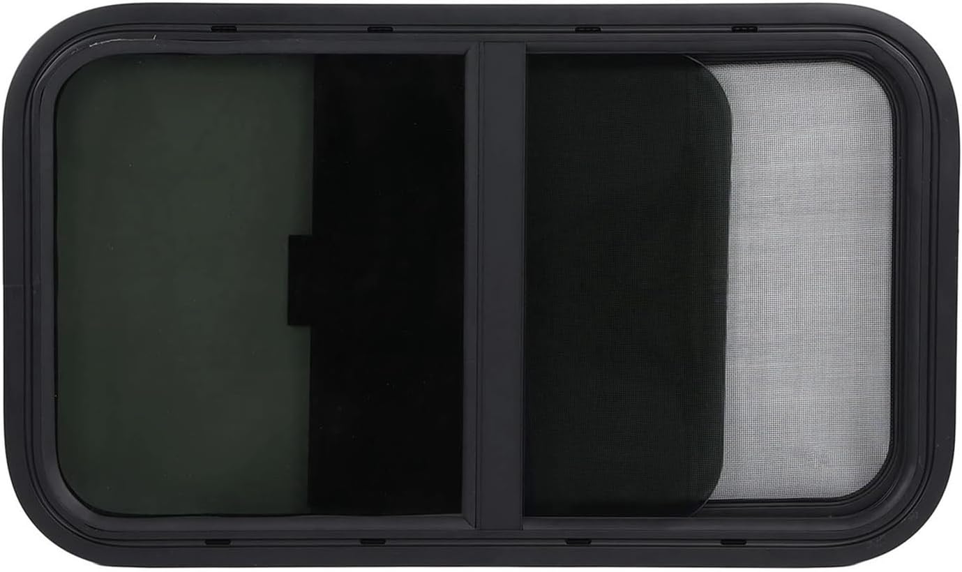 RV Window Replacement Round Corners Slide with Insect Screen Trailer Camper Construction Vehicles Replacement RV Window