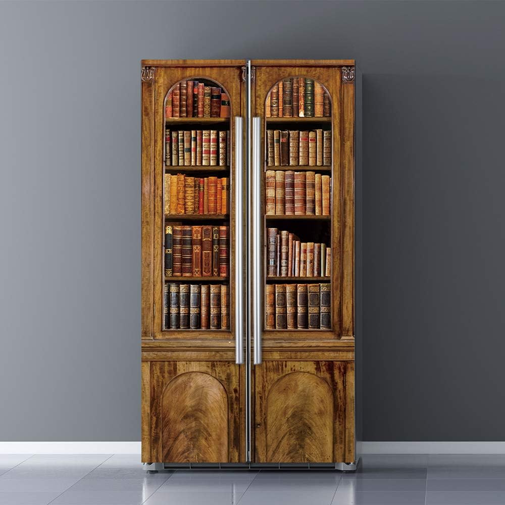 Modern Art Self Stick Vinyl Door Mural Sticker, Peel and Stick Removable Refrigerator Wrap Decal, Bookcase, 32.3×78.7, 2 Pcs Set Modern Art Self Stick Vinyl Door Mural Sticker, Peel and Stick Removable Refrigerator Wrap Decal, Bookcase, 32.3×78.7, 2 Pcs Set