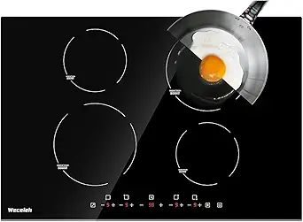 Induction Cooktop 30 Inch with 4 Burners Built-in Induction Stovetop with Boost Timer Child Safety Lock 9 Power Levels Shutdown 7000W for RV, Apartment, Kitchen