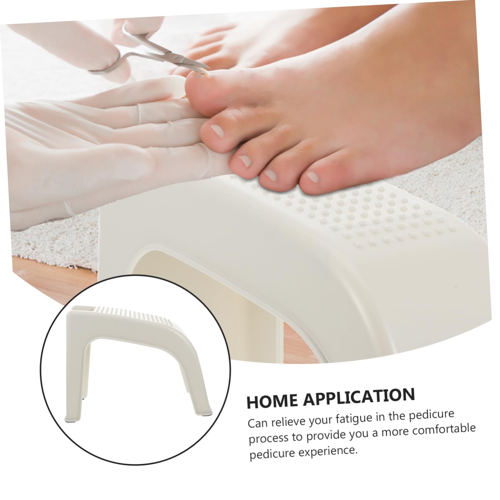 Ciieeo Poggiapiedi in Plastica Bianco Antiscivolo per Pedicure Lavorazione Fine e Sollievo Dalla Stanchezza, Sgabello Compatto per Uso Domestico e Saloni di Cura Piedi