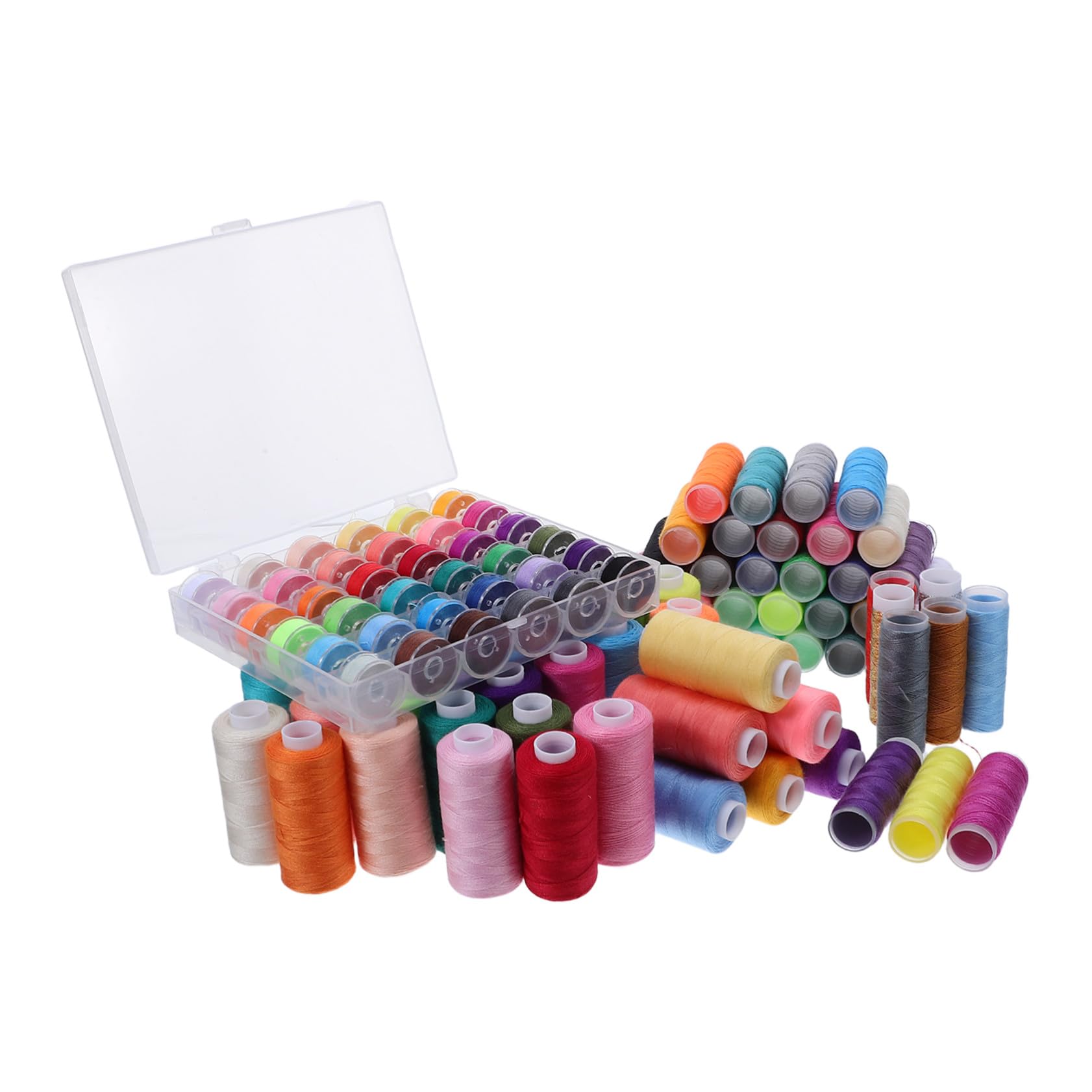ABOOFAN Collection de 111 Pièces Fil à Coudre Polyester 39 Couleurs Assorties avec Bobines Porte-Bobine Fil pour Machine à Coudre et Broderie Kit Couture Polyvalent pour Travaux Manuels