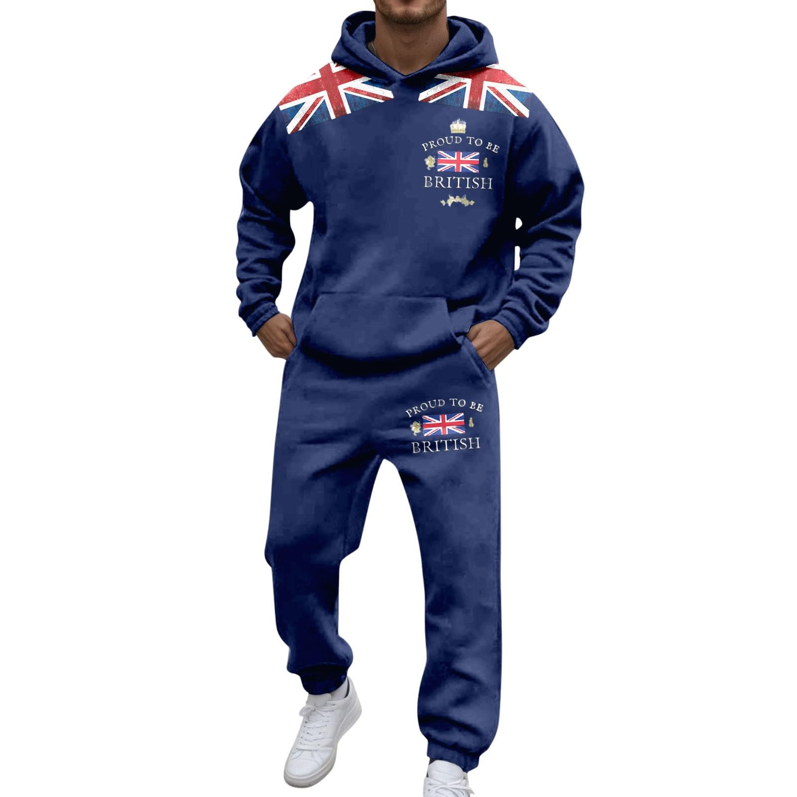 Générique Męski zestaw 2-częściowy bawełniany strój na co dzień koszulka spodenki letnie wygodne lekkie miękkie oddychające na co dzień sport moda fitness jogging wypoczynek wakacje A113, granatowy
