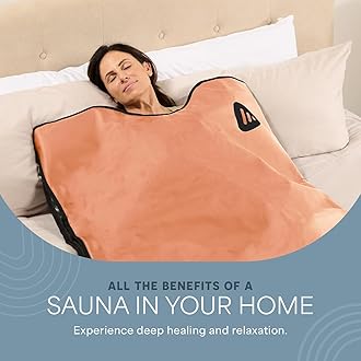 LifePro Infrared Sauna Blanket for Detox & Relaxation – Low EMF Carbon Fiber Heating, 9 Temp Levels, 5 Colors – Portable Full Body Sauna Blanket Infrared with Waterproof Interior & Carry Bag