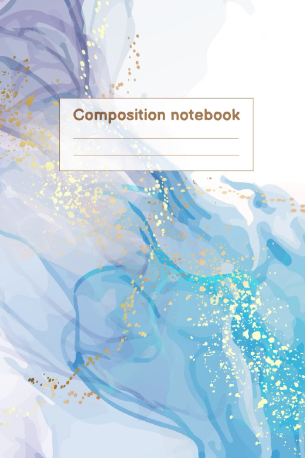 Composition Notebook: Wide Ruled Marble Notebook | Blue Liquid Marble Journal | Cute Composition Notebook for girls |Lined Paper120 pages