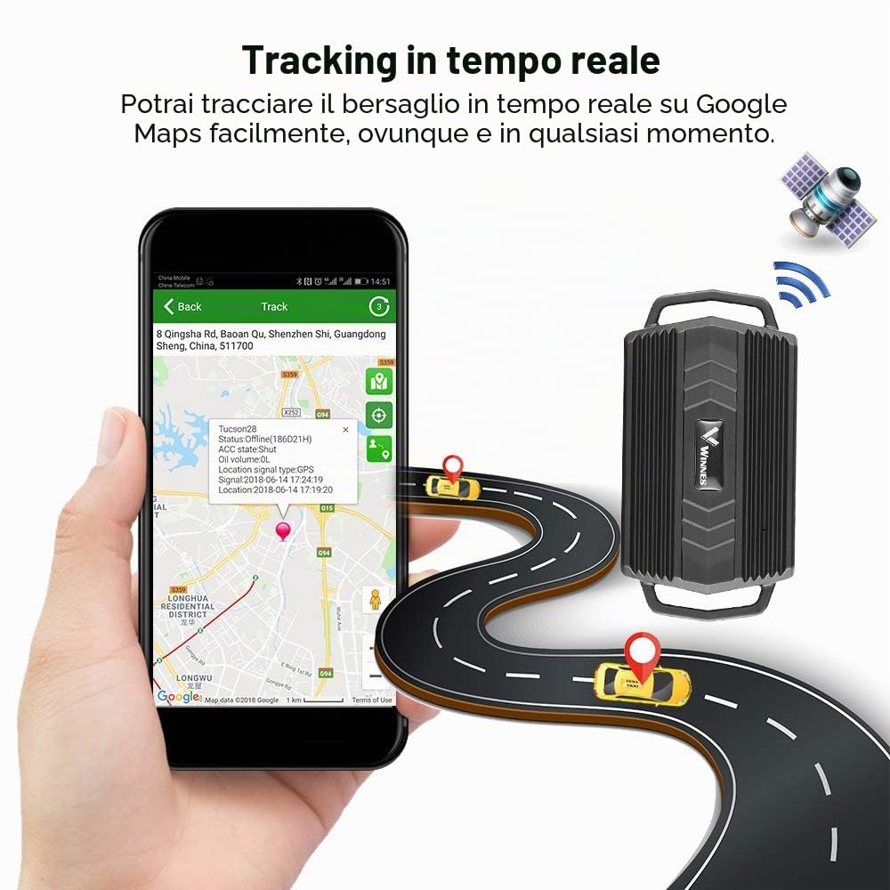 Zeerkeer Strong Magnet GPS Tracker Auto 3000mAh Tracker veicolo Sistema di monitoraggio in tempo reale, Localizzatore GPS impermeabile, Localizzatore GPS anti perso con APP gratuita per Smartphone