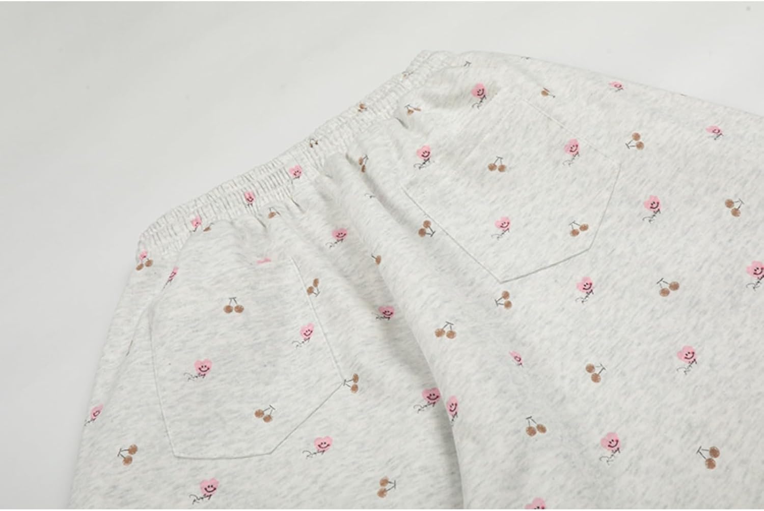Women Embroidery Puppy Barrel Sweatpants Cute Floral Print Baggy Wide Leg Pants Y2K Elastic Drawstring Lantern Trouser
