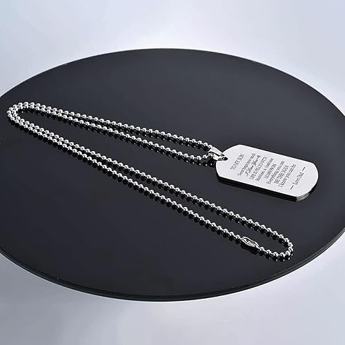 Miniatura 4 de To My Son Dog Tag Military Stainless Steel Pendant Necklace gifts for Men Teen boys,Birthday Graduation Christmas Gifts to Son from Dad Mom