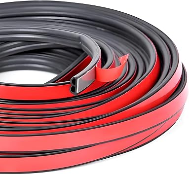 XINLIYA Double Layer Self-Adhesive Car Door Rubber Seal Strip - 5 Holes Sealing Stickers, Noise Insulation Weatherstrip, Edge Protector, Auto Interior Accessories for Tailgate 82FT