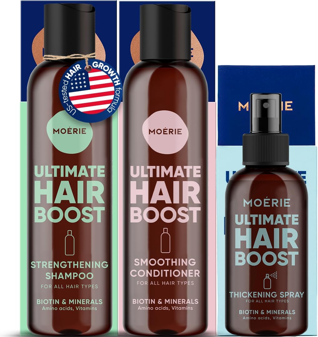 Mineral Shampoo and Conditioner Plus Hair Spray Mega Pack – The Ultimate Hair Care Set – For Longer, Thicker, Fuller Hair - Vegan Hair Products – Paraben & Silicone Free Products