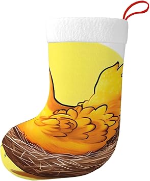 Birds Nest Golden Chicken Christmas Stockings. A Must-Have for Christmas Families, Suitable for Holiday Decoration. A Warm Holiday Atmosphere.