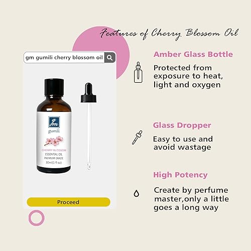 Miniatura 4 de Aceite esencial de flor de cerezo, aceite aromático para el hogar, aceites aromáticos para hacer velas, jabón, bolas de secadora, difusores,