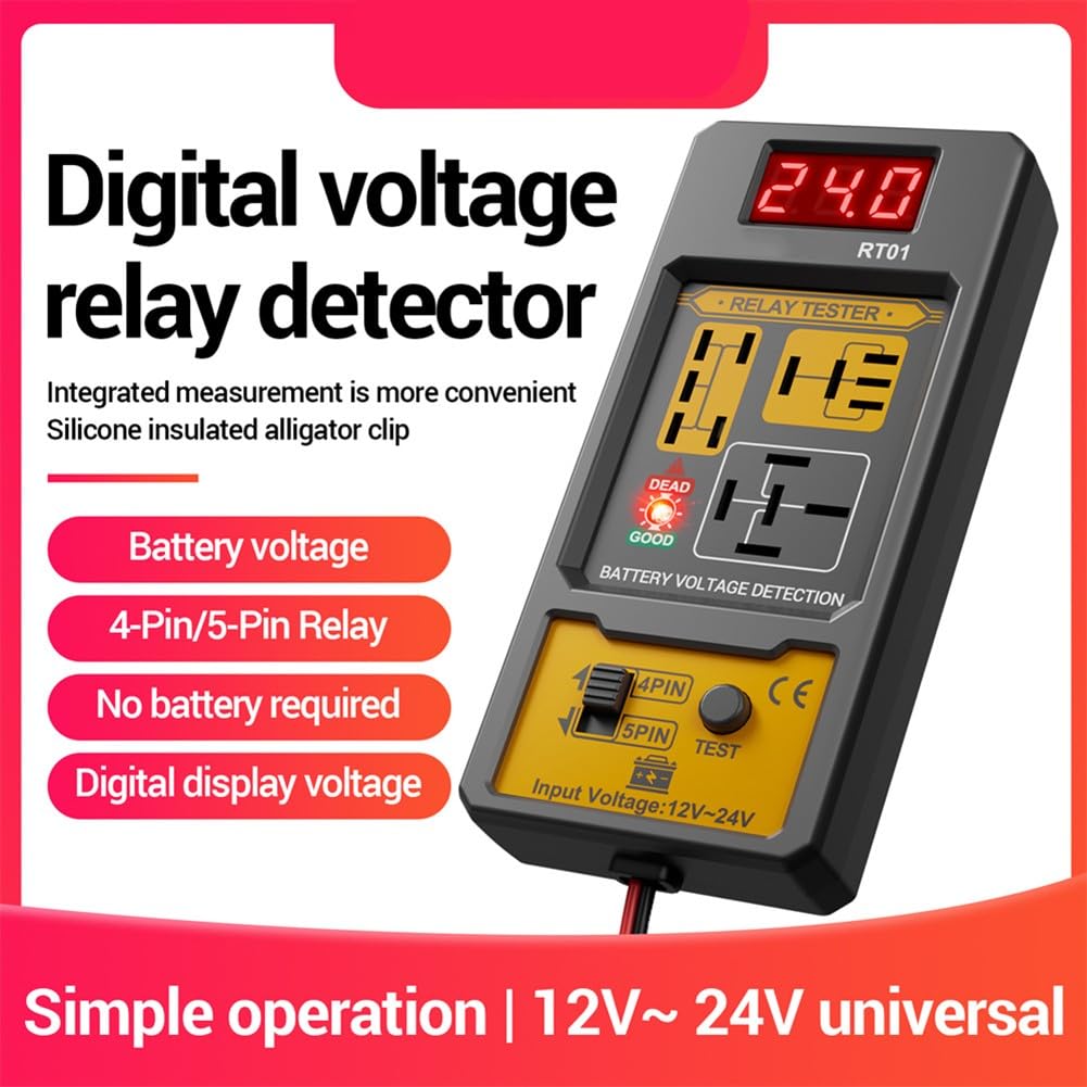 Testeur Relais Voiture Analyseur Batterie 12V 24V - Outil Diagnostic Écran LCD Circuit Auto