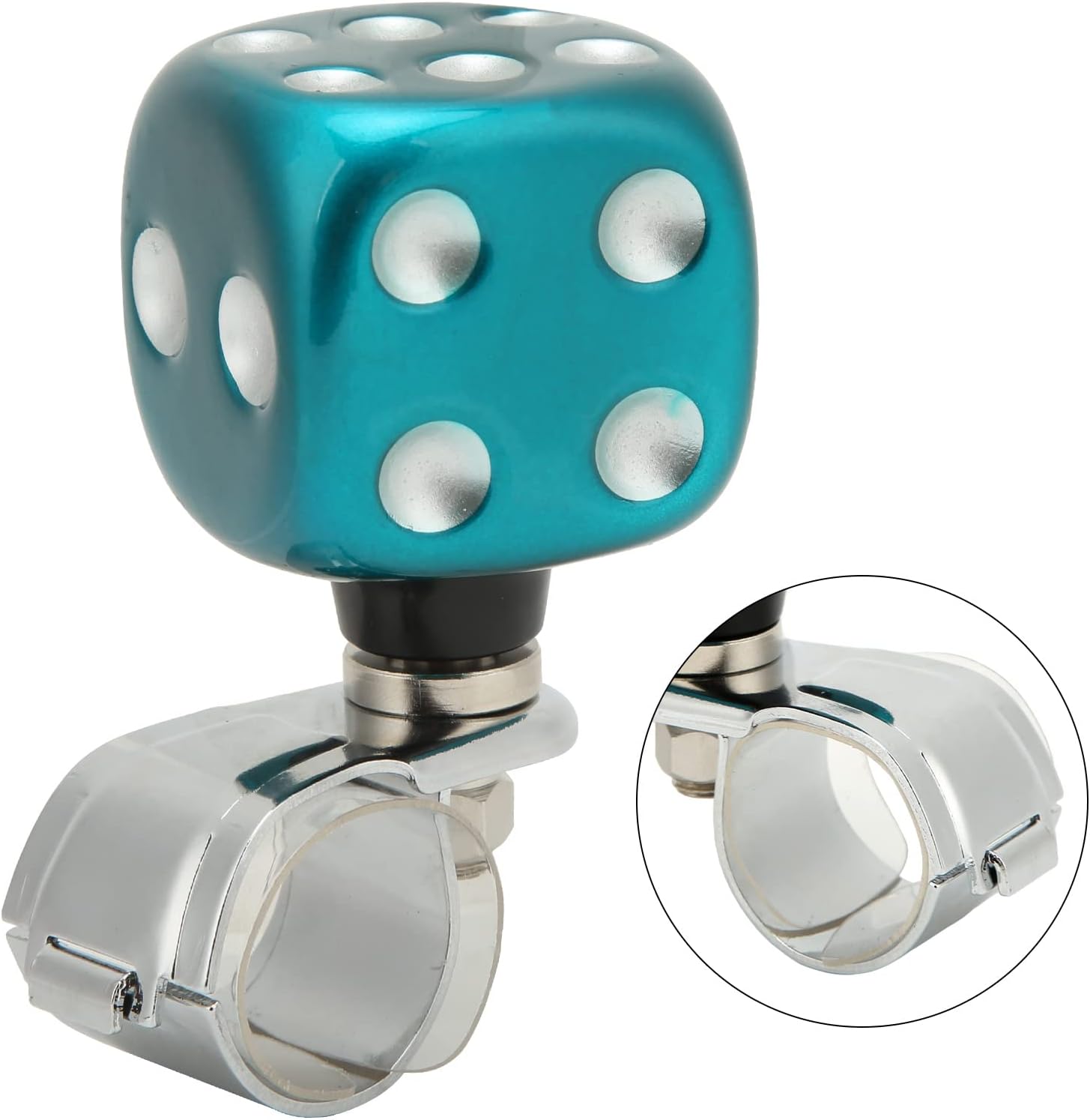 Aramox Steering Wheel Spinner Knob, Dice-Shaped Power Handle for Cars, Trucks, Tractors & Boats - Labor Saving, Easy Install, Green