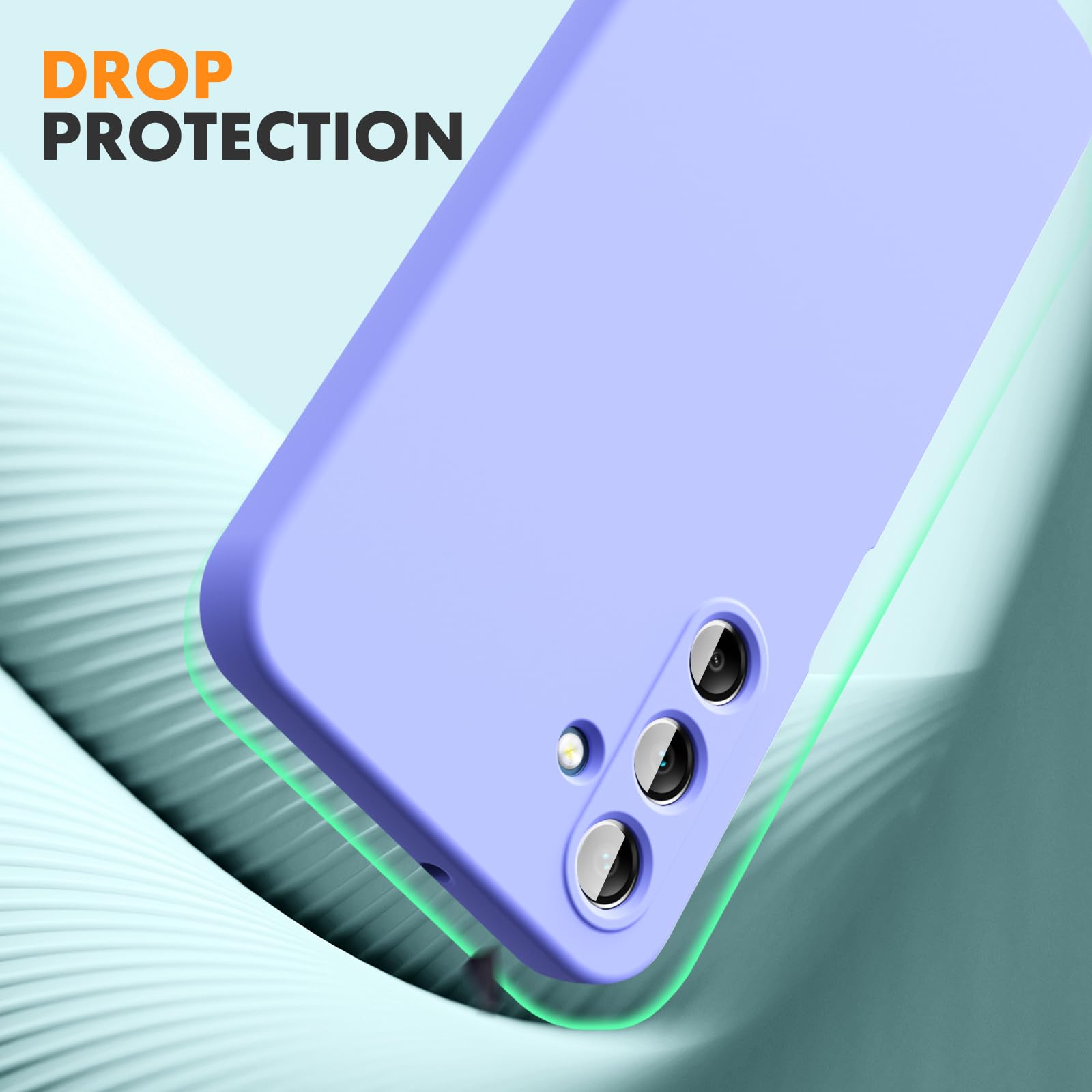 Vansdon Cover Compatibile con Samsung Galaxy A25 5G, 2 Pellicola Protettiva in Vetro Temperato, Gomma Gel di Silicone Liquida Antiurto Custodia - Viola