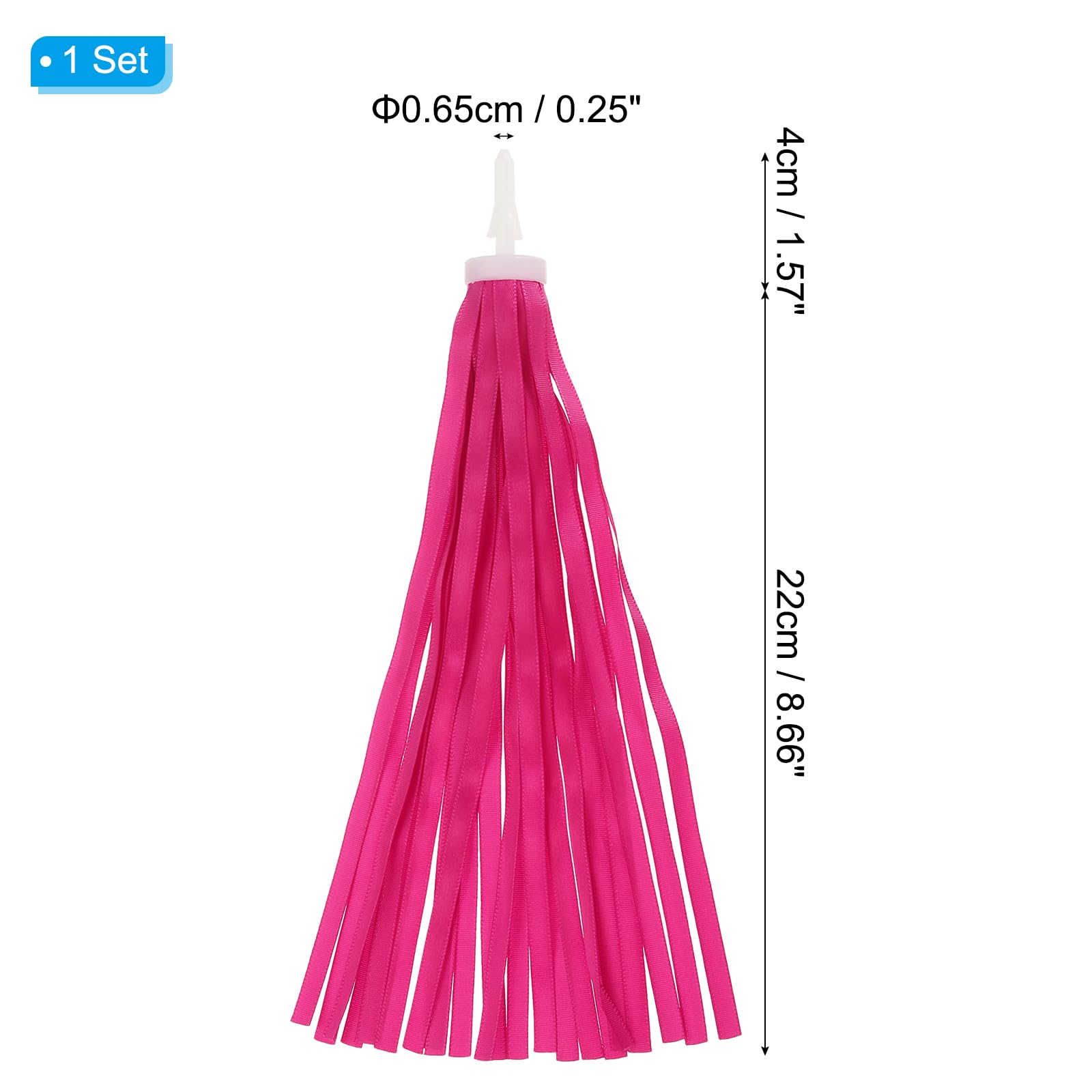 PATIKIL Bike Streamers, Colorful Scooter Handlebar Tassels Grips Ribbon Accessories Decorations Bicycle Tricycle Handles, Rose Red - Image 2