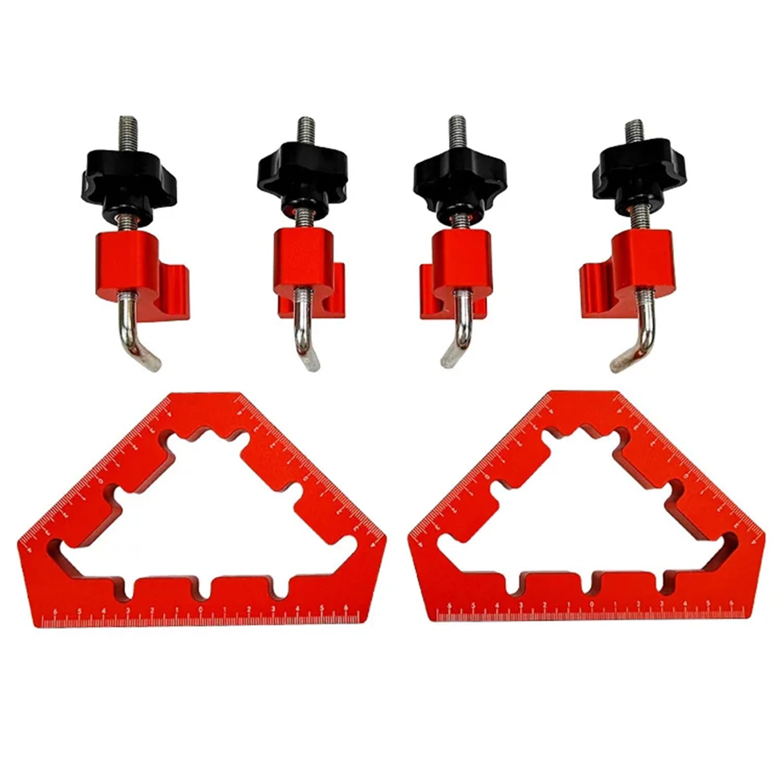 Equerres De Positionnement 45/90/135 Degrés avec 4 Pinces Equerre De Positionnement pour Armoires à Cadres Et étagères Equerre De Charpentier Règle Outils De Menuiserie