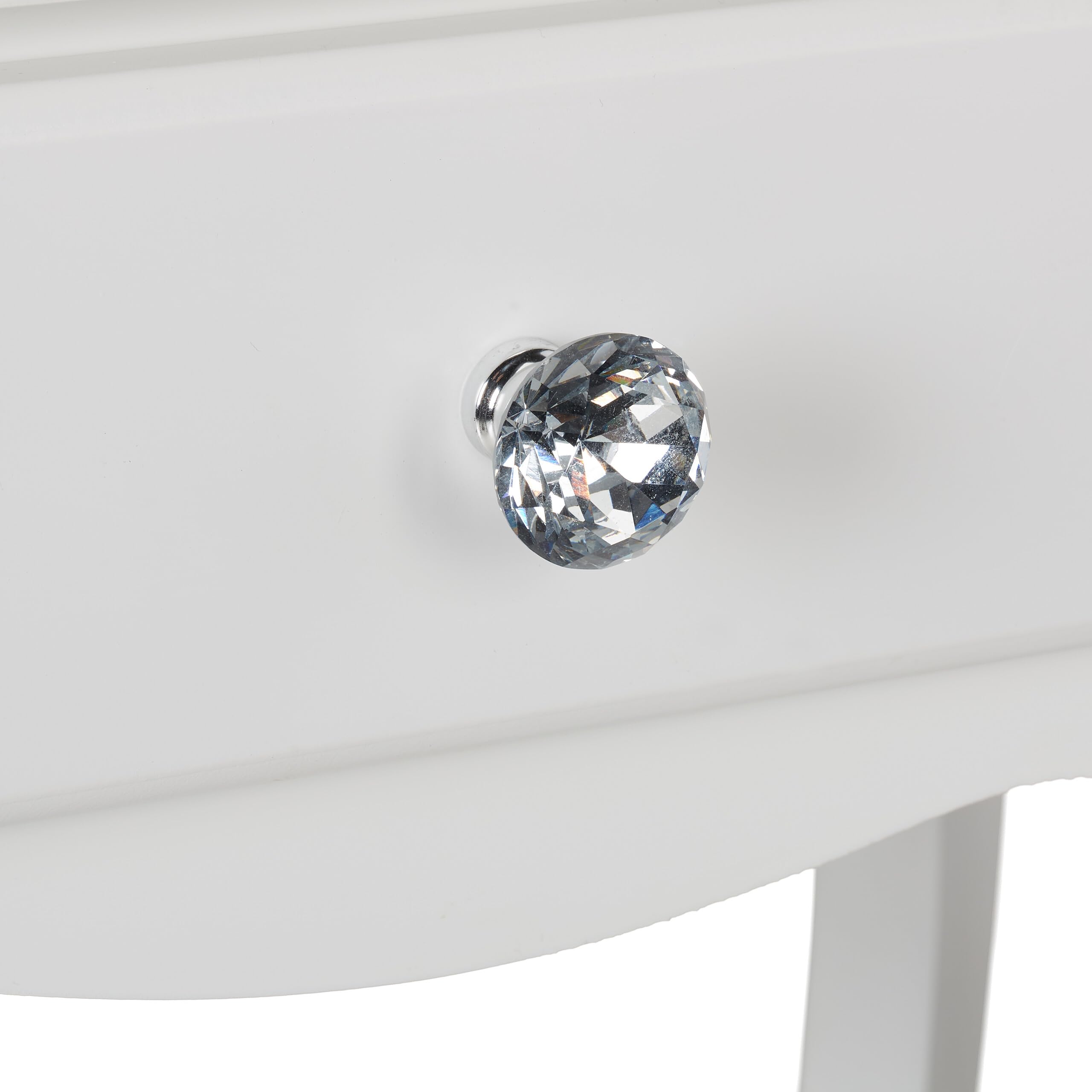 Relaxdays Toeletta Trucco Bambina, Tavolino con Specchio e Sgabello, HLP: 110 x 50 x 30 cm, a Partire dai 3 Anni, Bianco