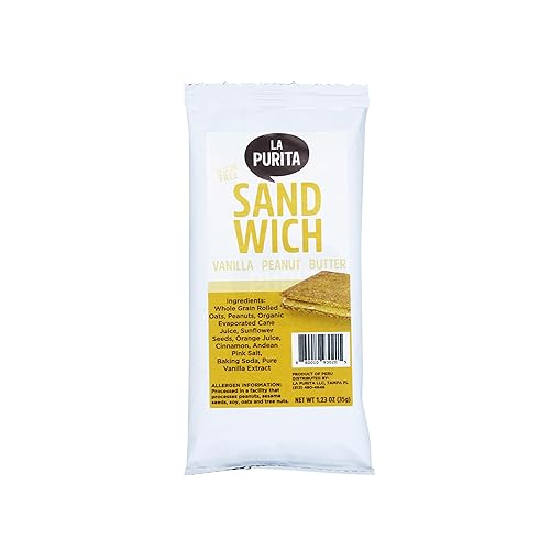 Miniatura 7 de La Purita Galletas tipo sándwich 100% de mantequilla de maní estilo galletas Graham  Veganas, sin gluten y lácteos, alimentos integrales a base de