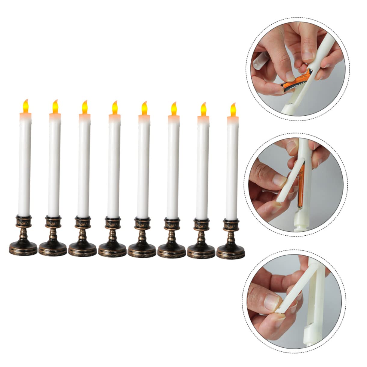 8pezzi Candela Led Per Decorazioni Festive e Matrimoni e Batteria Base Inclusa