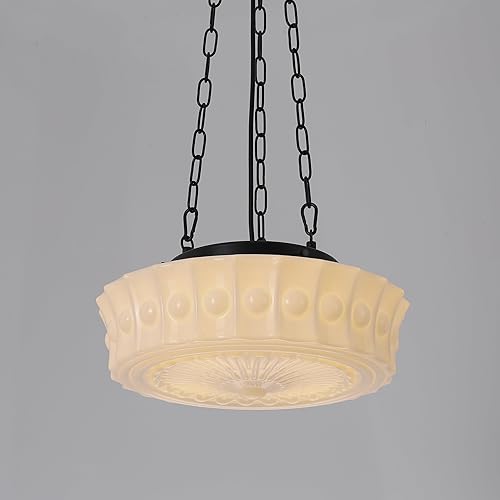 Lámpara colgante de cristal de leche, lámpara colgante de techo moderna de mediados de siglo de mediados de siglo, lámpara vintage para dormitorio,