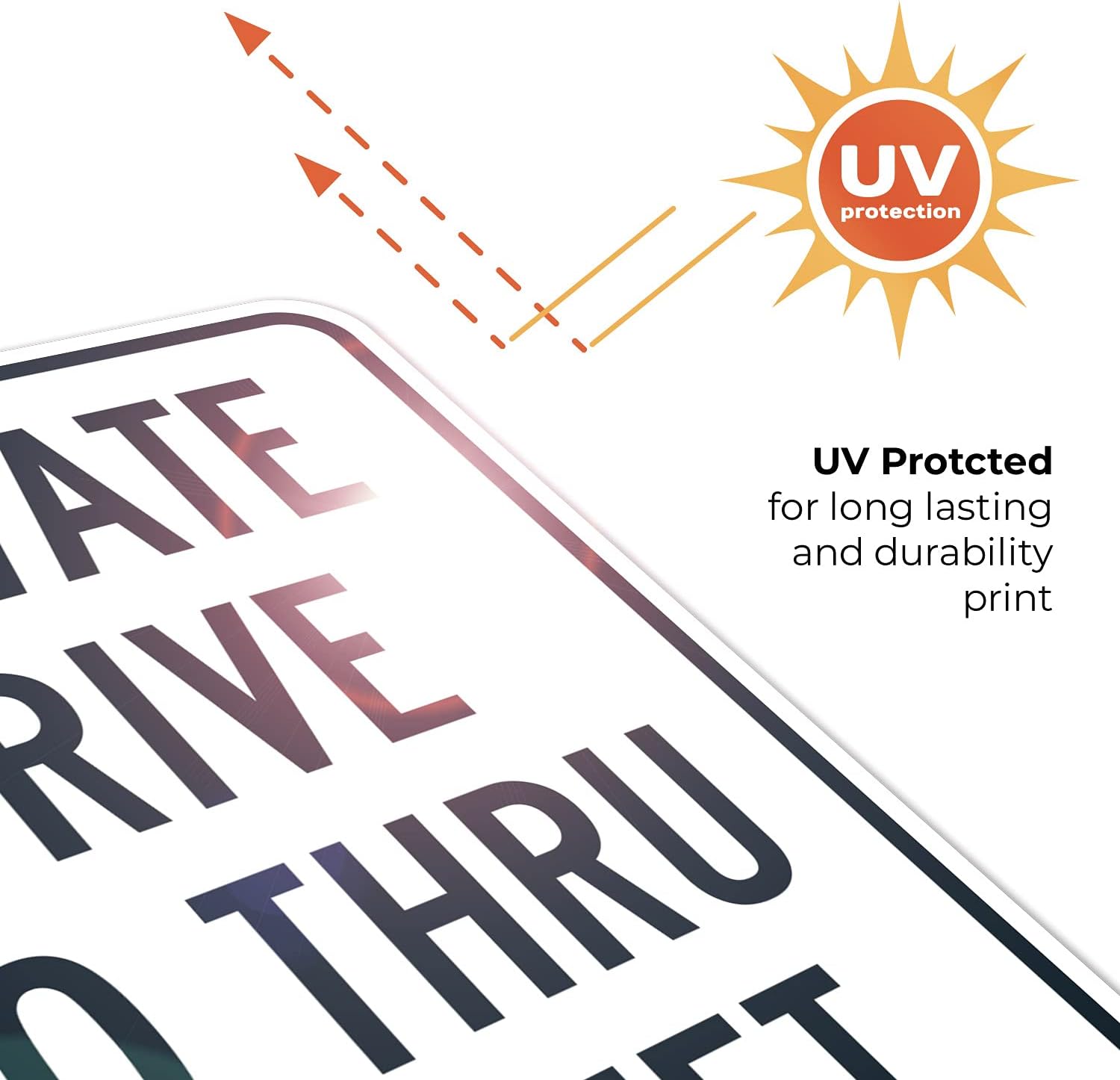 Private Drive No Thru Street Sign, (SI-64306) 18x24 Inches, Rust Free .063 Aluminum, Fade Resistant, Made in USA