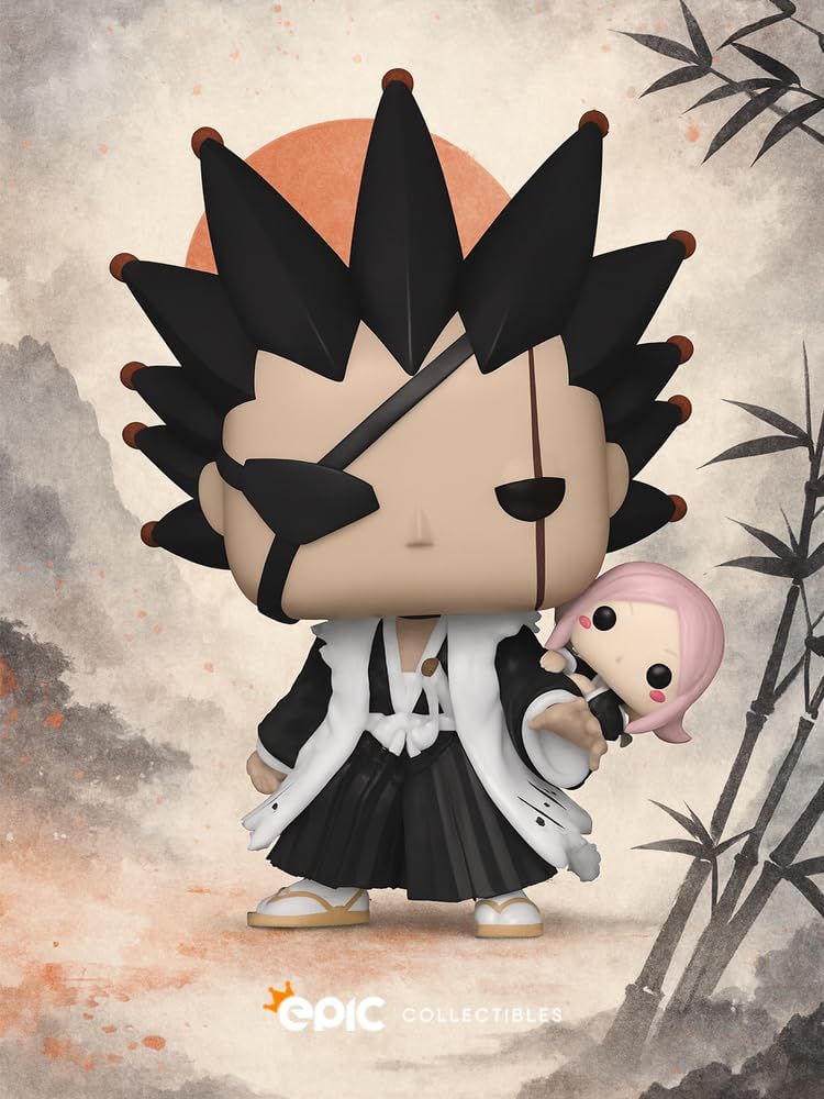 Epic Collectibles Pop Anime: Bleach - Kenpachi Zaraki with Yachiru Exclusive Vinyl Figure Bundled with Box Protector Compatible for Funko