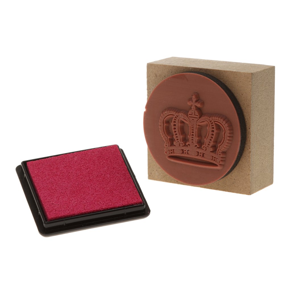 C2K Cute Wooden Inkpad Stamper Personality Crown Seal Postcard Marks