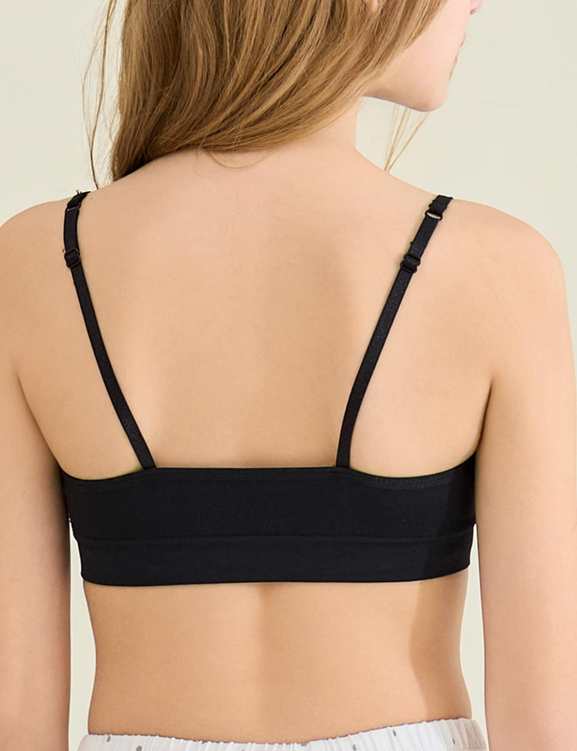 Suekaphin Girls Training Bra Padded Seamless Soft Bras for Girls with Adjustable Strapes Removable Pads Pack of 5 - Image 3