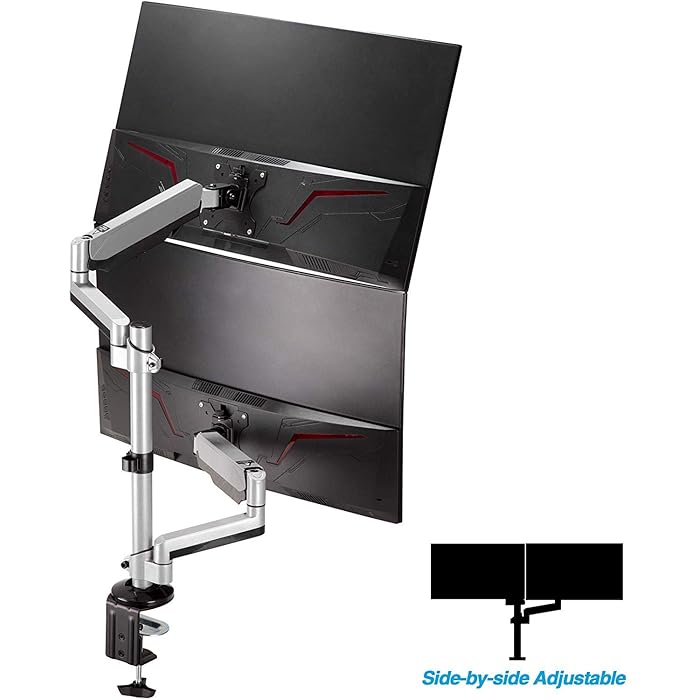 Buy AVLT Dual 13"32" Stacked Monitor Arm Desk Mount fits Two Flat