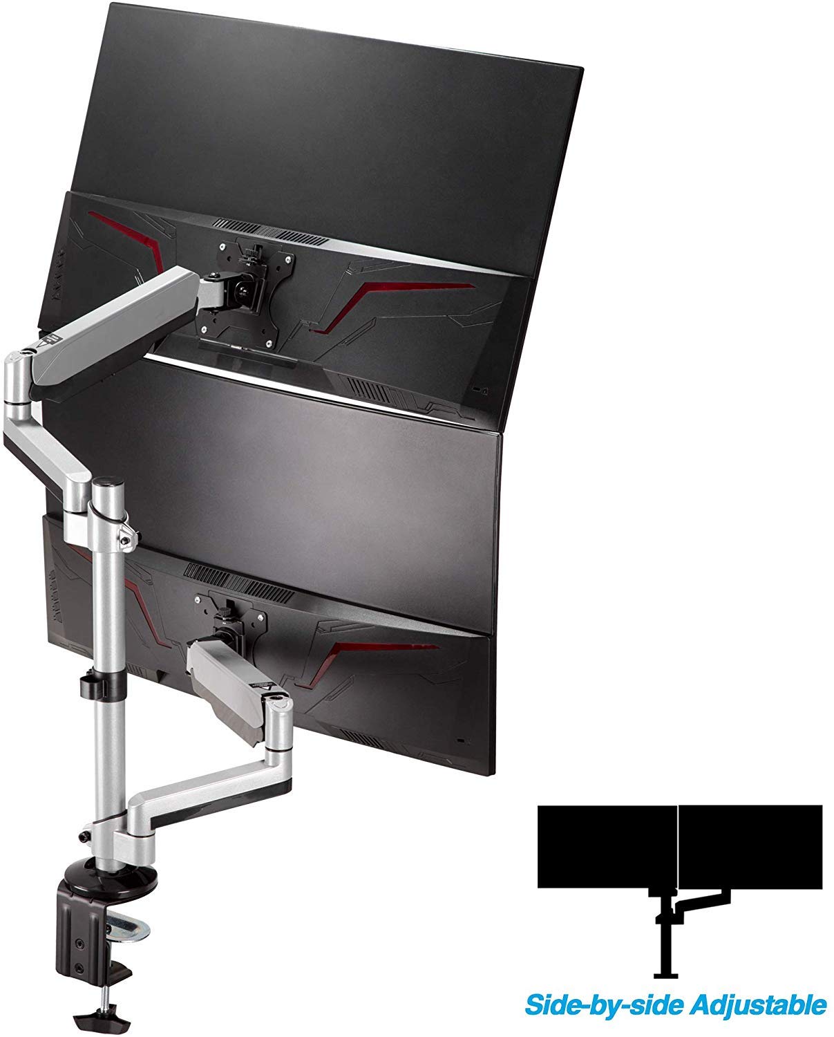 Buy AVLT Dual 13"32" Stacked Monitor Arm Desk Mount fits Two Flat