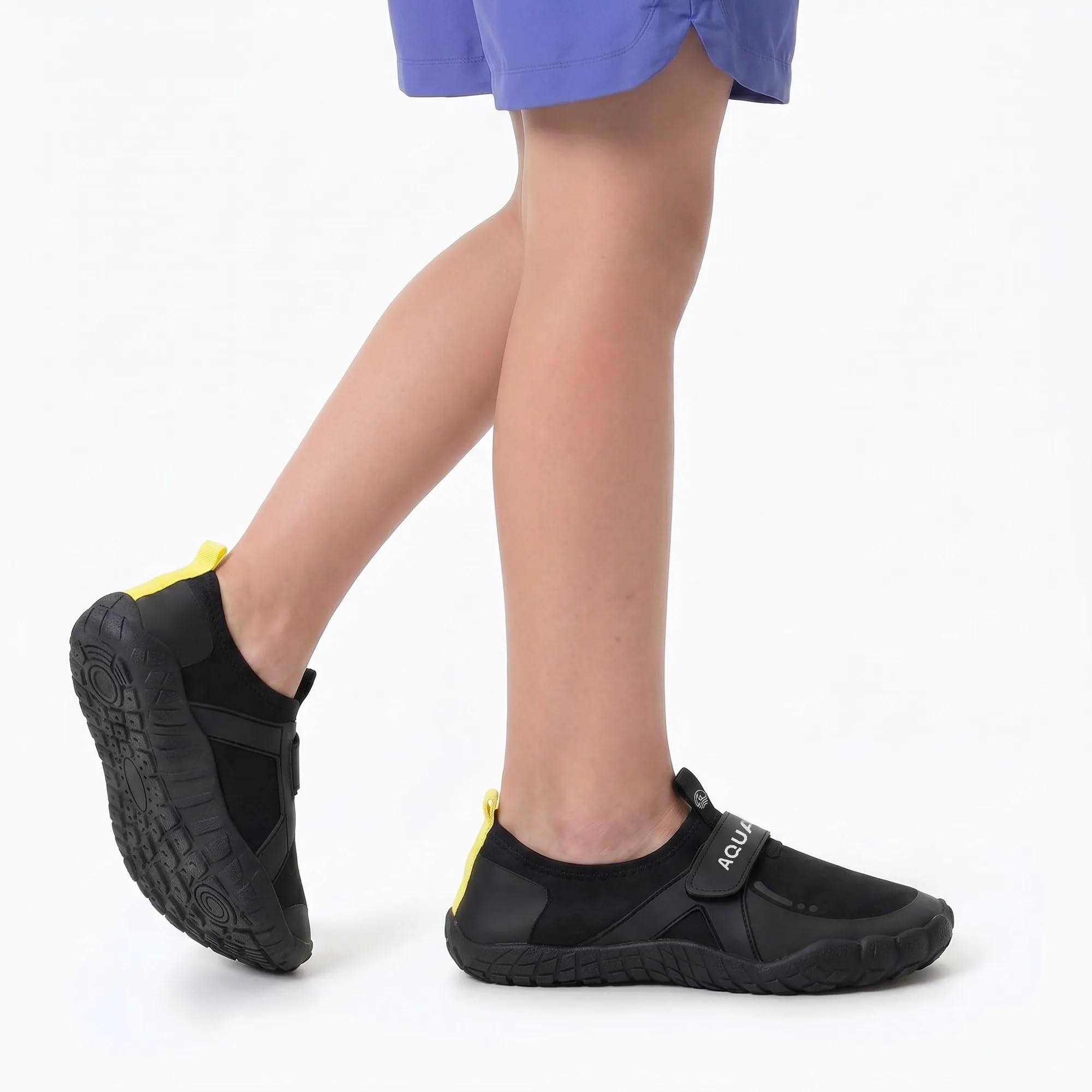 AQUASTIC Reef T - Scarpe da Bagno per Bambini per Ragazzi e Ragazze, per Nuoto, Snorkeling, Spiaggia e SUP, Maglia Traspirante, Nero, 40 EU