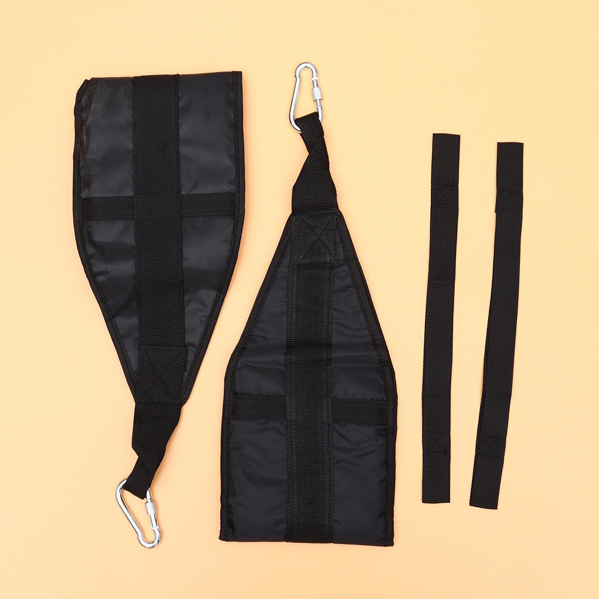 Sling Straps Trainingsgürtel aus Strapazierfähigem Nylon mit Edelstahlhaken Bauchmuskel Trainingsgurt zum Aufhängen an Klimmzugstangen Schwarz für Krafttraining und Muskelaufbau